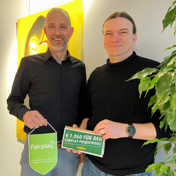 Georg Weber & Markus Pinter bei der Übergabe der Spende.